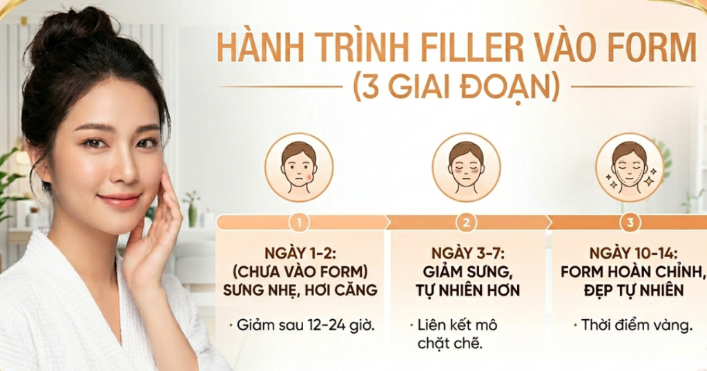 tiêm filler bao lâu thì vào form 3 giai đoạn
