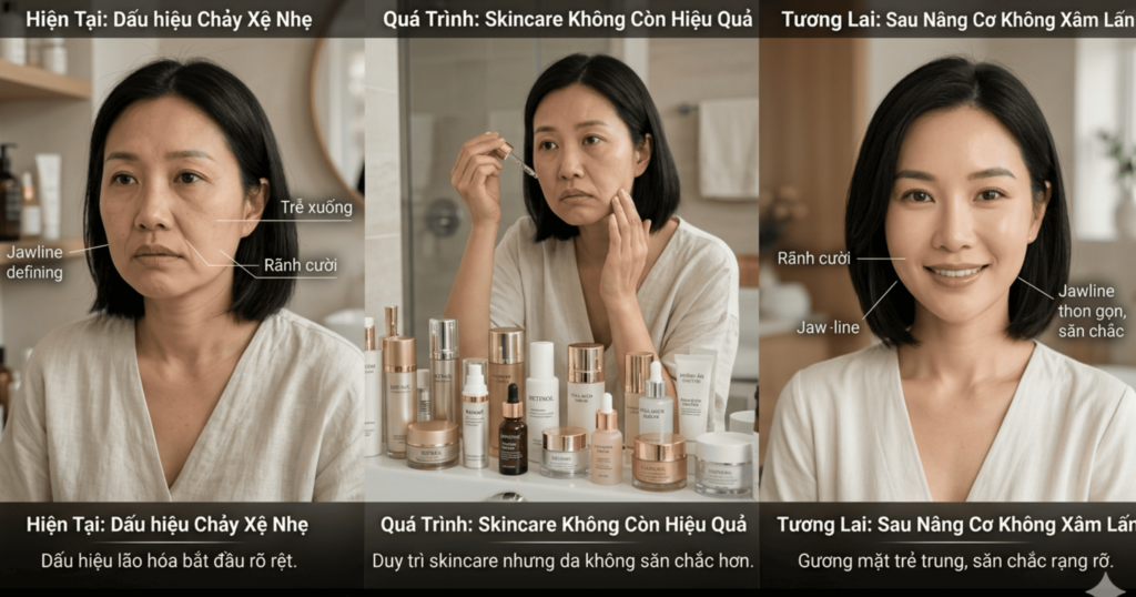 vì sao skincare không nâng cơ 
