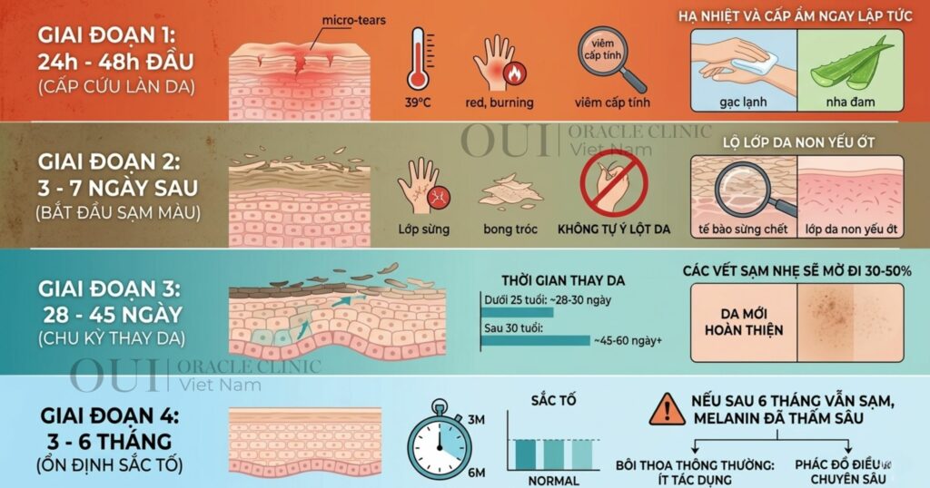 da bị sạm đen do nắng có hồi lại không theo từng giai đoạn