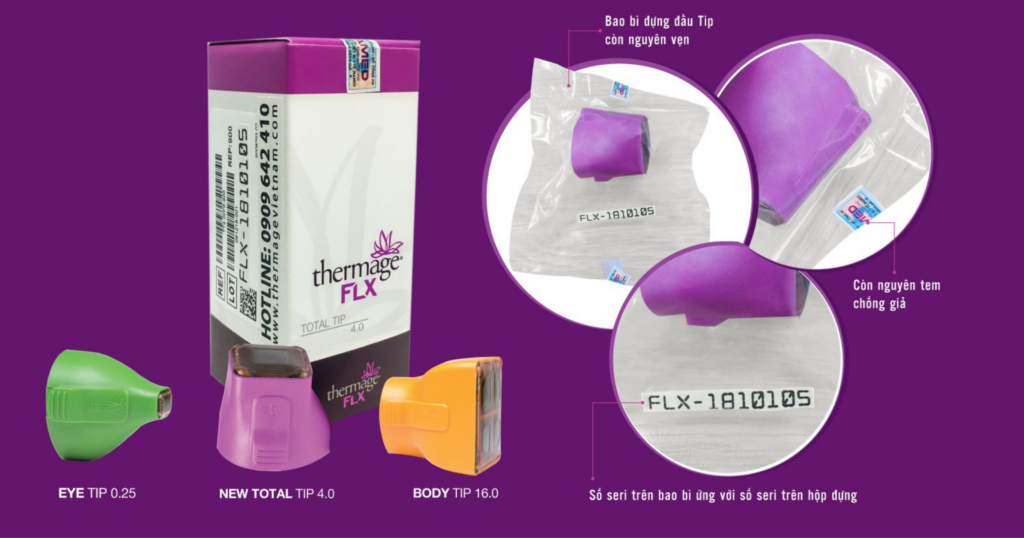 Thermage có bị hóp má phân biệt đầu tip thật