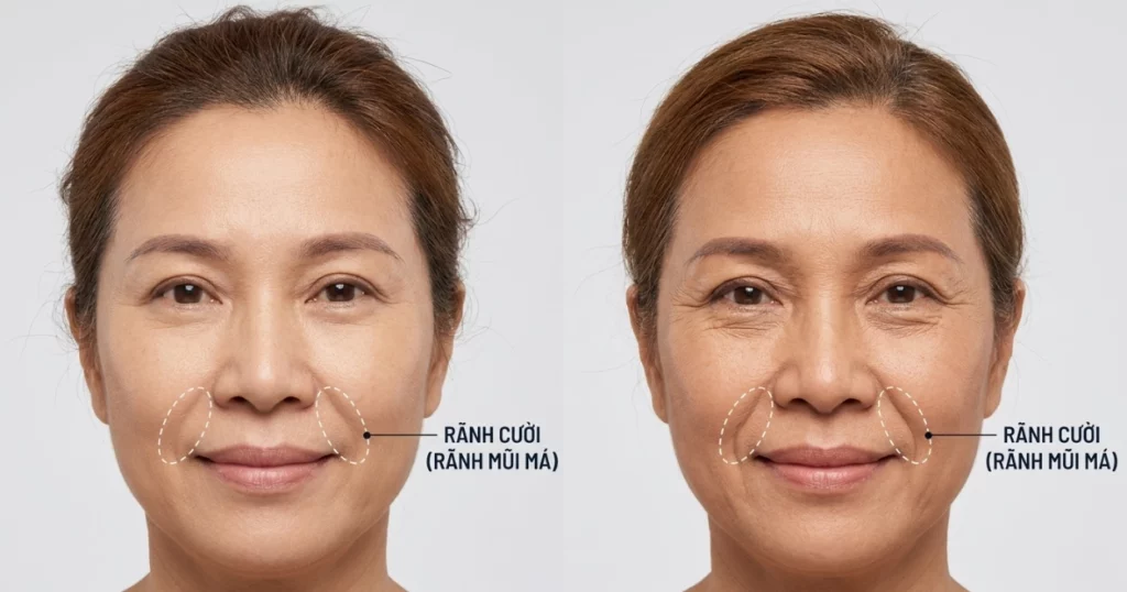 cách hết rãnh cười sâu