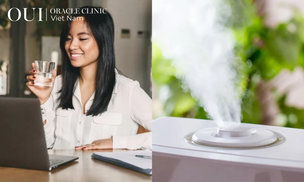 da bị khô khi ngồi điều hòa