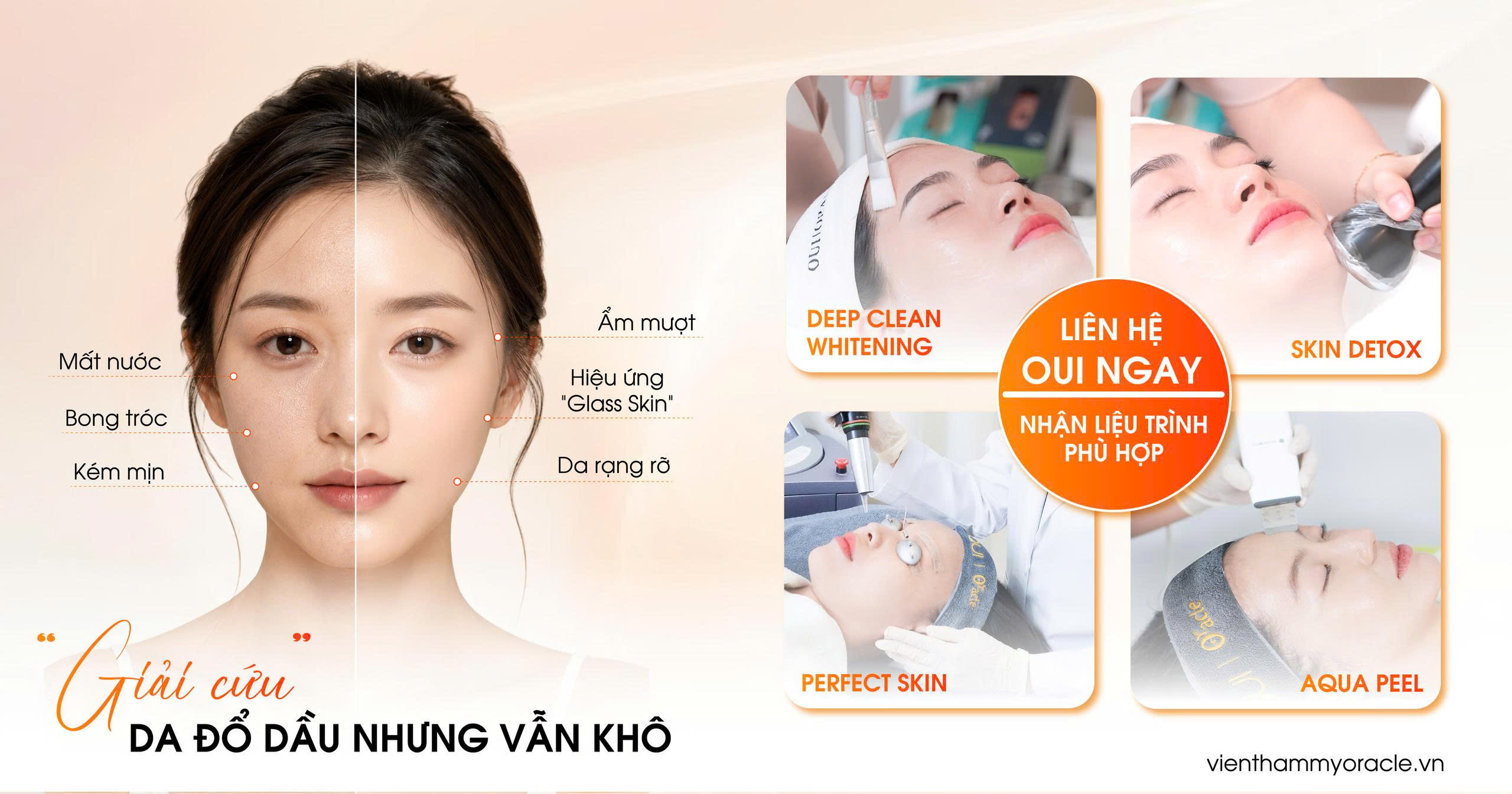 da đổ dầu nhưng vẫn khô