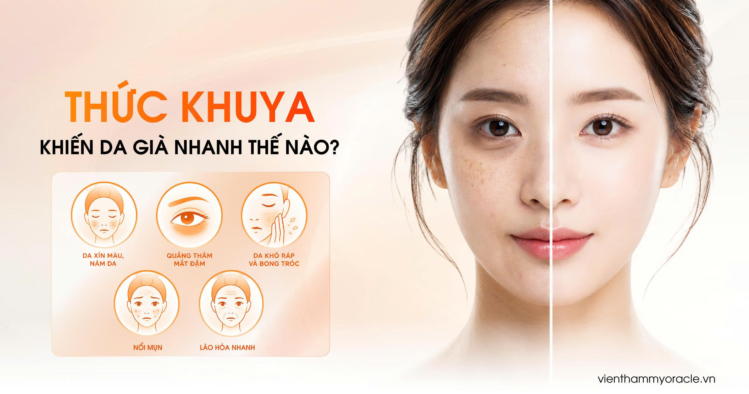 thức khuya khiến da già nhanh