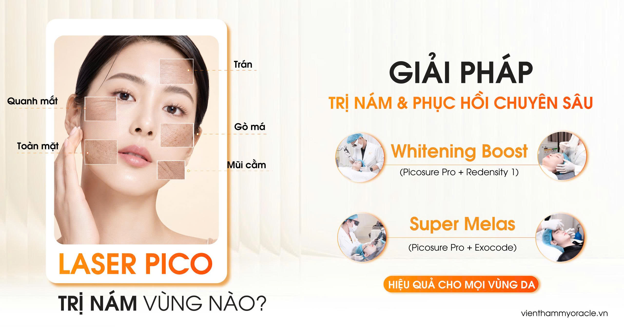 laser pico trị nám vùng nào